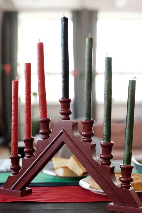 Close-Up Photo Of Wooden Candle Holder