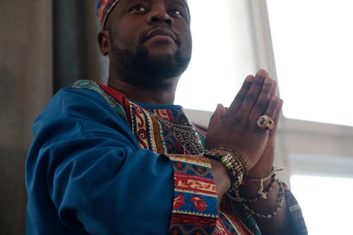 Free Close-Up Photo Of Man With Praying Hands Stock Photo