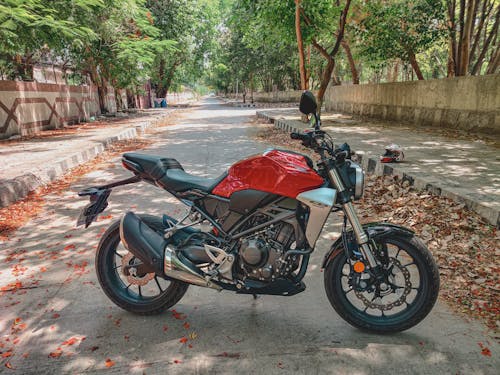 A Parked Honda CB300R on the Road