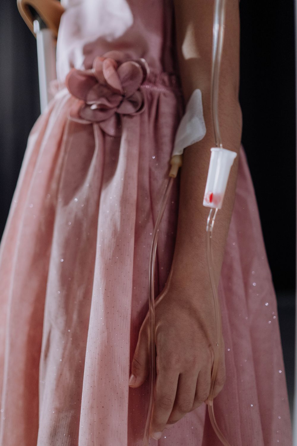 Woman receiving a glutathione drip