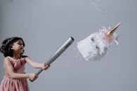 Woman in Red Sleeveless Dress Holding White Umbrella