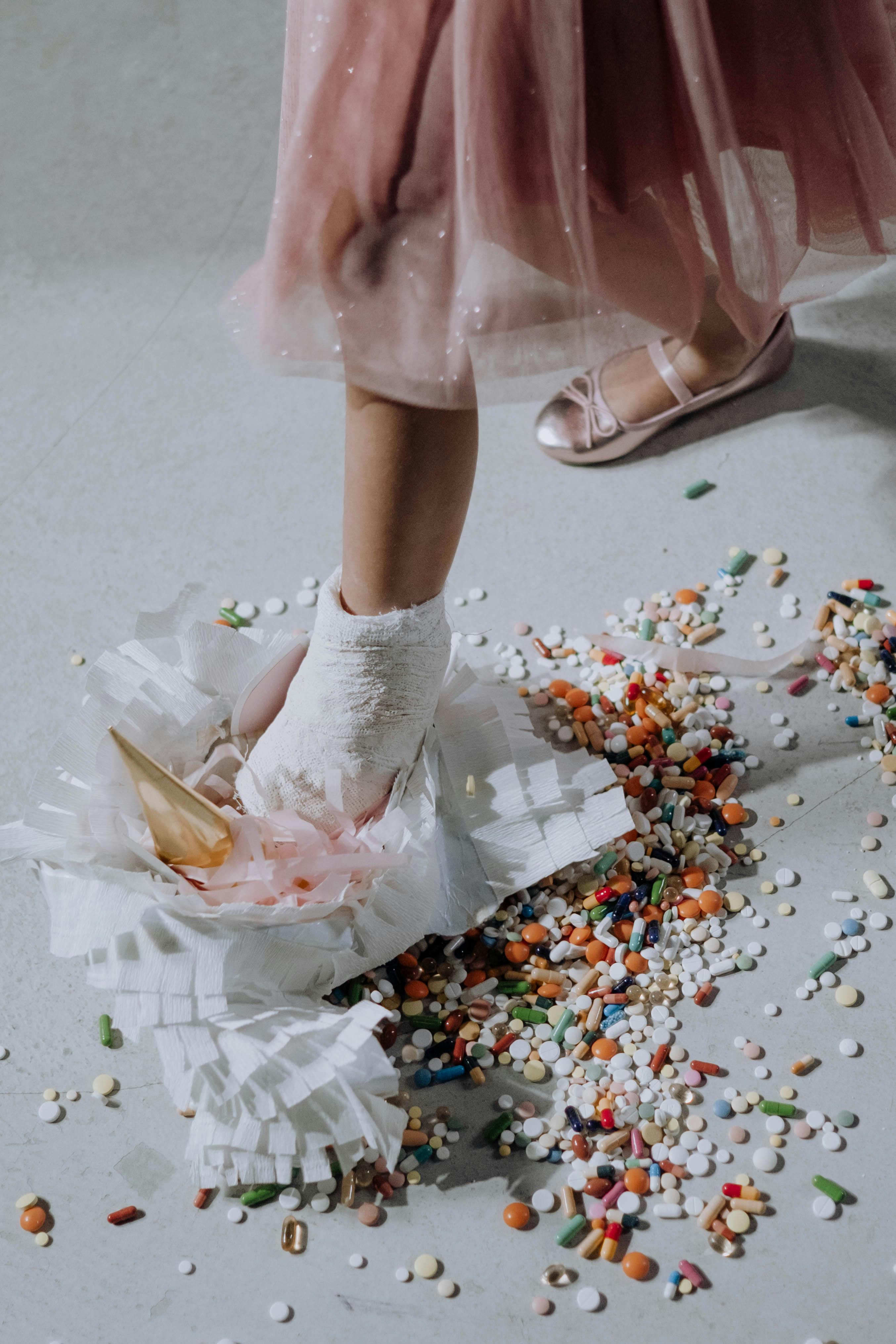 woman in pink dress and white stockings