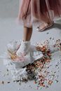 Woman in Pink Dress and White Stockings