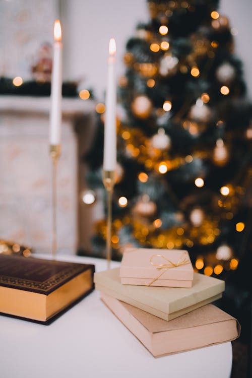 Free Books and Gifts on the Table Stock Photo