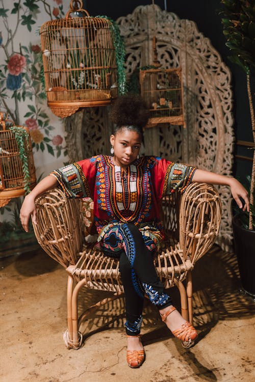 Free Photo Of Girl Sitting On Wooden Chair Stock Photo