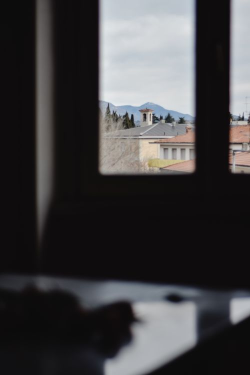 Framed View View of Buildings from a Window · Free Stock Photo