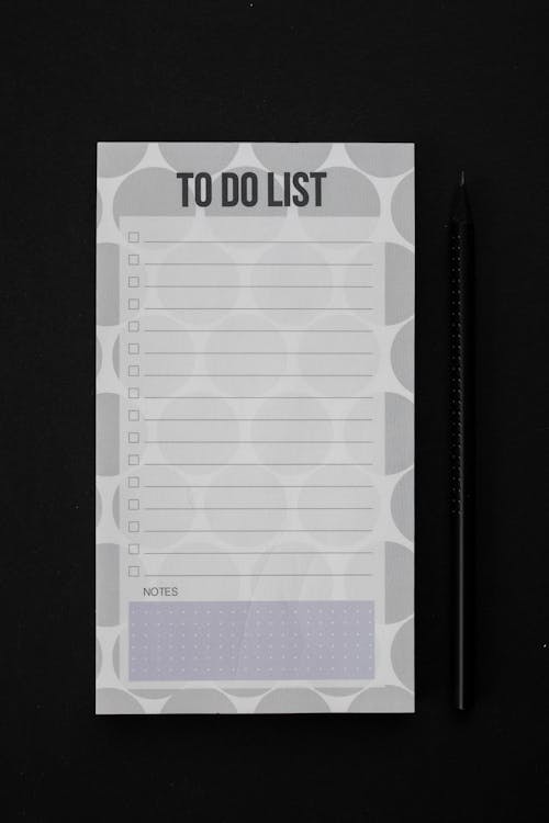 Darmowe zdjęcie z galerii z czarna powierzchnia, kopiowanie, lista rzeczy do zrobienia