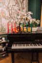Lighted Candles on Piano