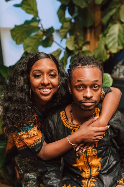 Free Portrait Of A Couple In A Traditional Wear Stock Photo