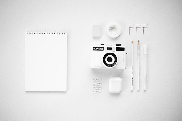 Composition Of Camera And Office Supplies