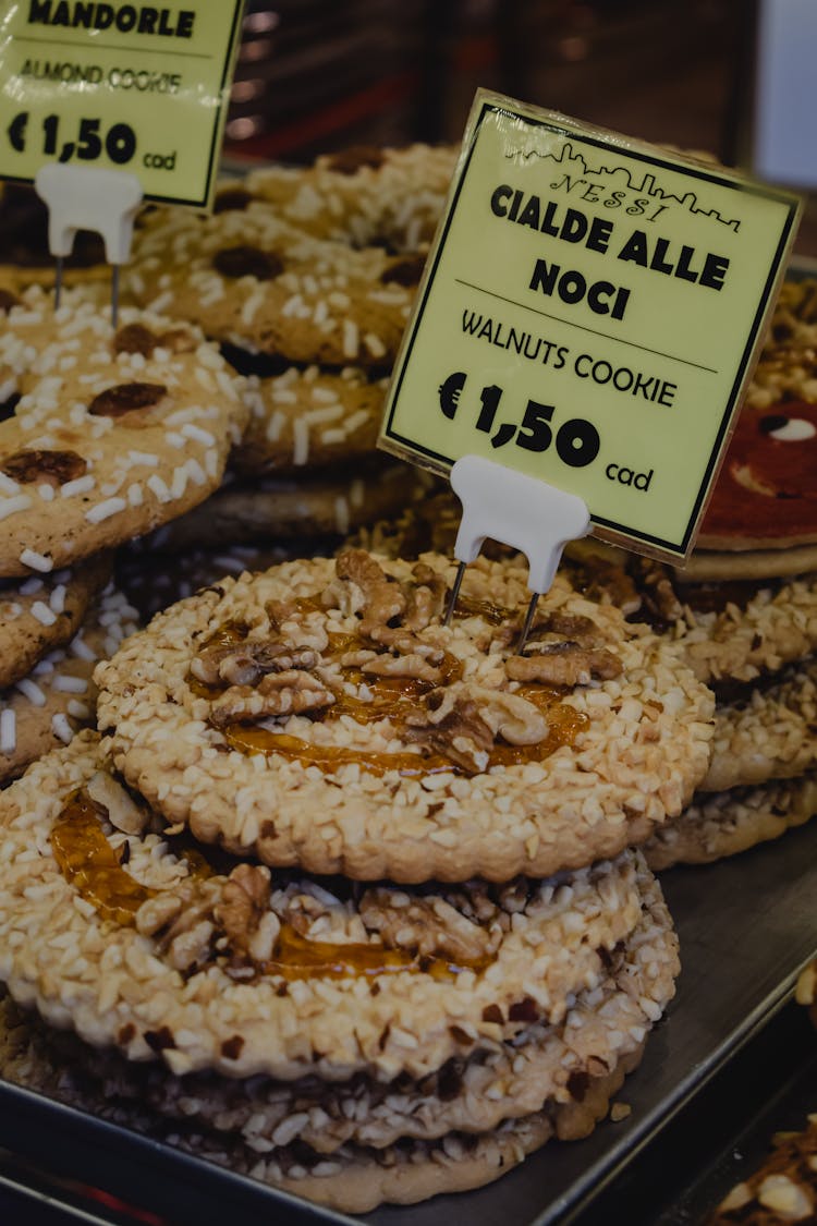 Close-Up Photo Of Cookies With Walnuts