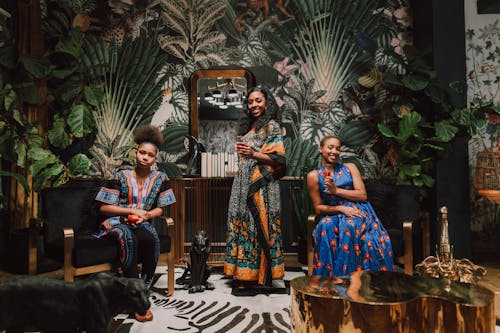 Free Group of Women In Their Kaftan Wear Stock Photo