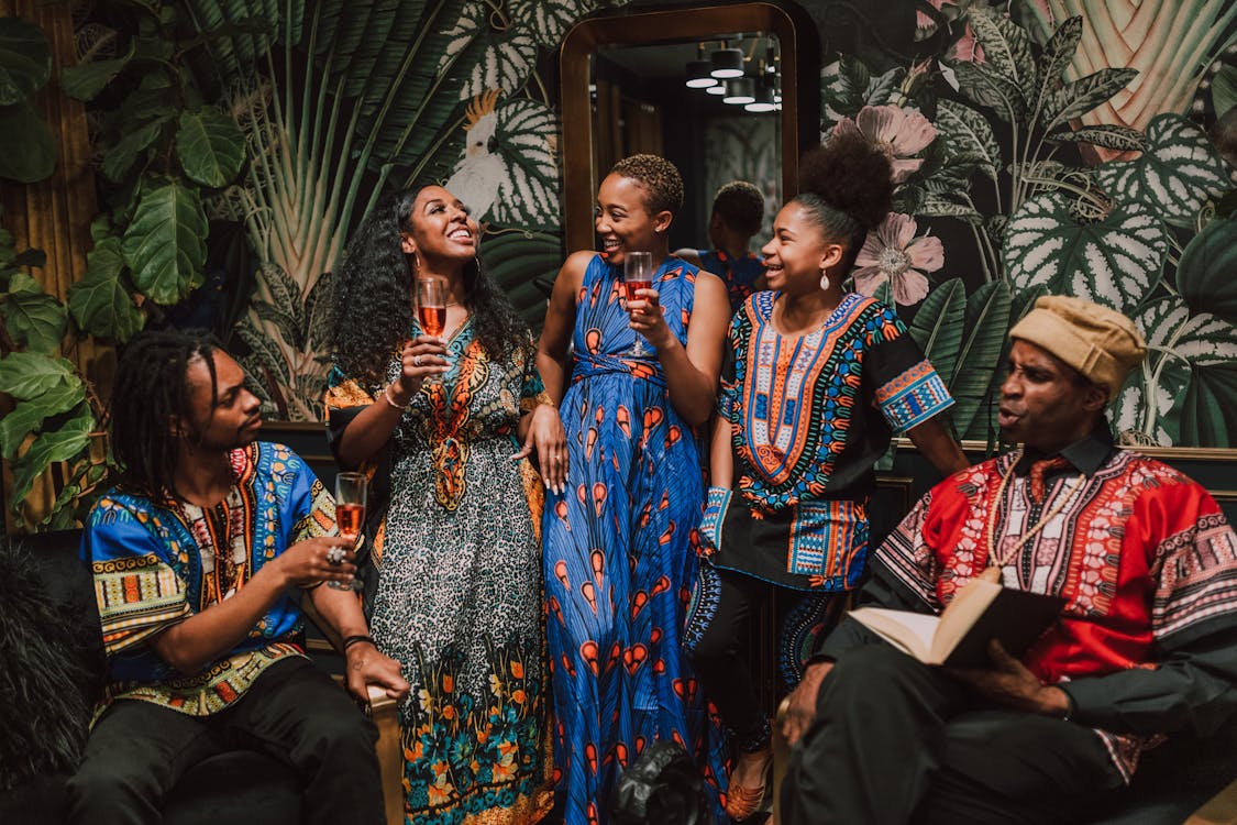 Free Group Photo Of People In Their Traditional Wear  Stock Photo