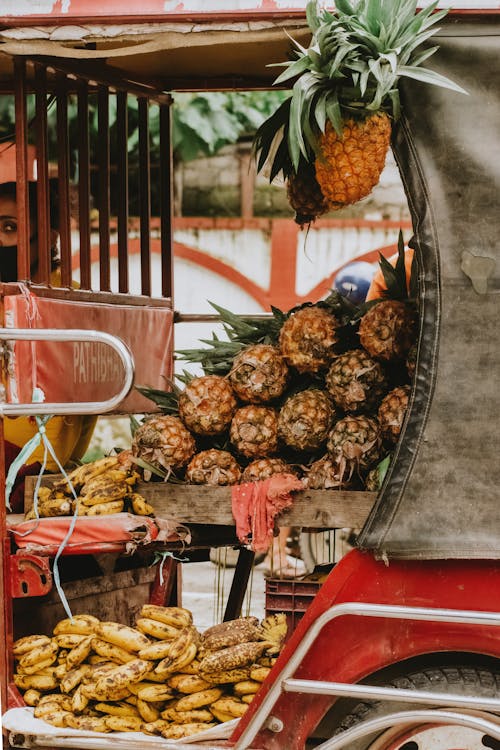 Foto profissional grátis de abacaxis, alimentos, bananas