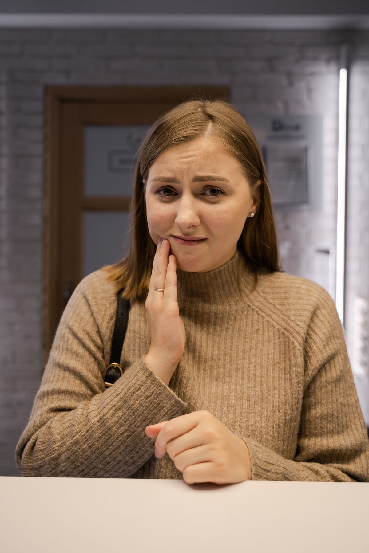Patient at the dental clinic during a root canal evaluation