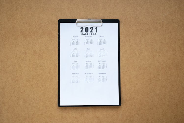 Calendar On A Clipboard