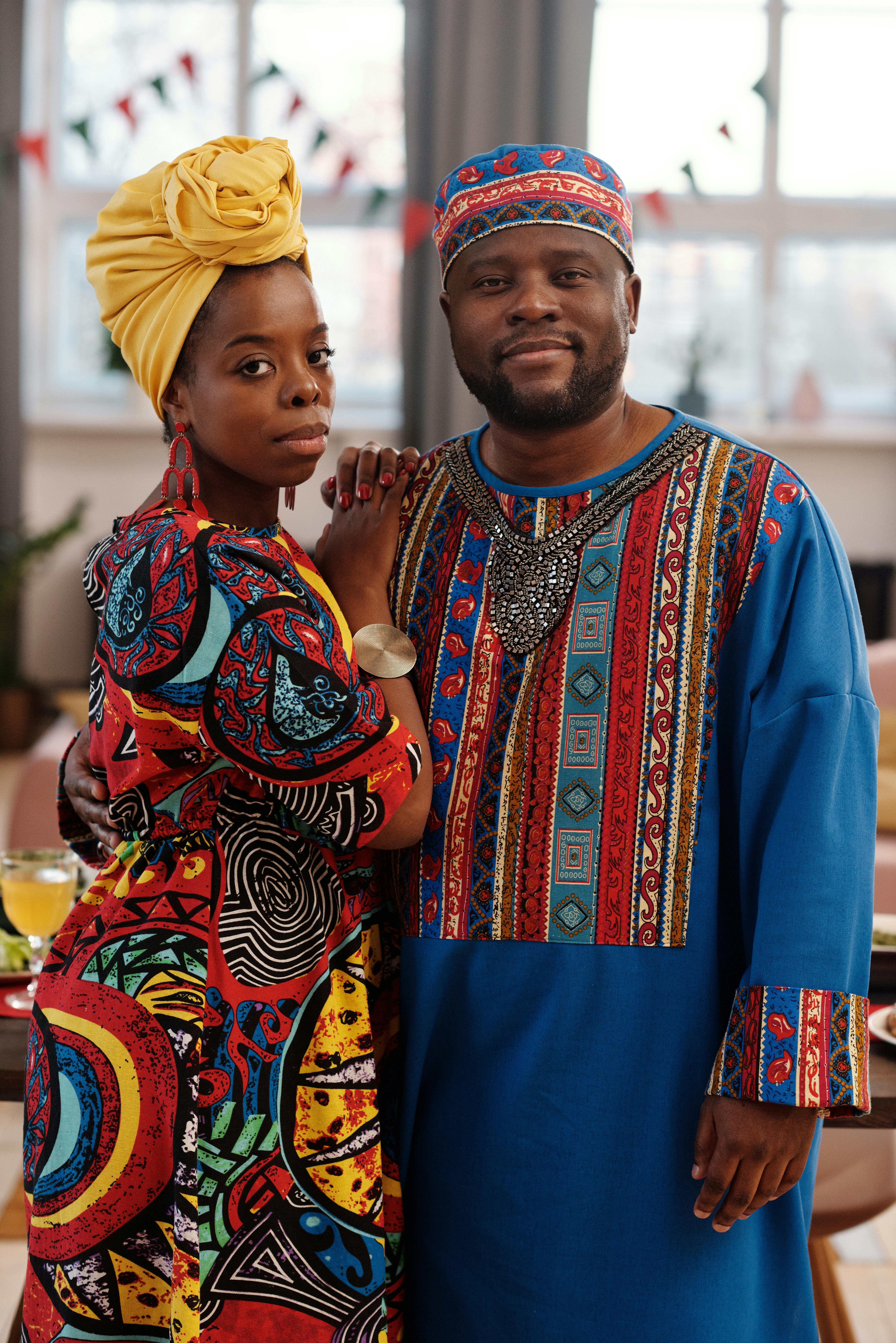 photo of couple wearing traditional clothing