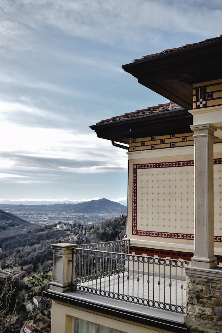 Balcony With Metal Railings Of A Concrete Building