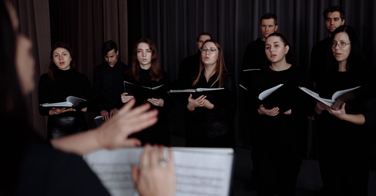 A choir rehearsal at Christ Embassy Barracks Newtown, with singers and musicians