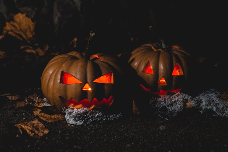 Two Jack O'lantern Lamps