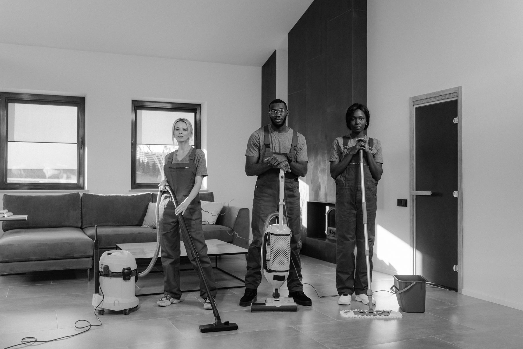 Professional cleaning team