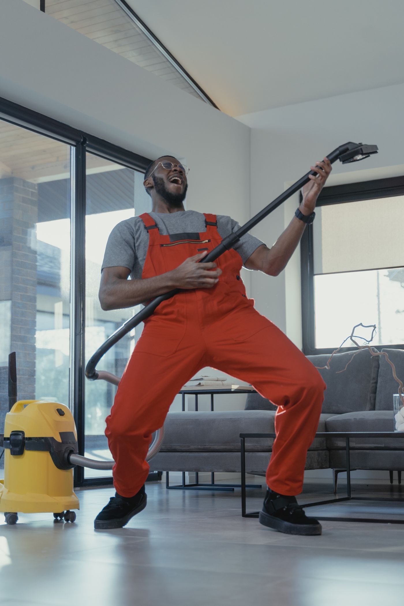Technician performing residential maintenance work