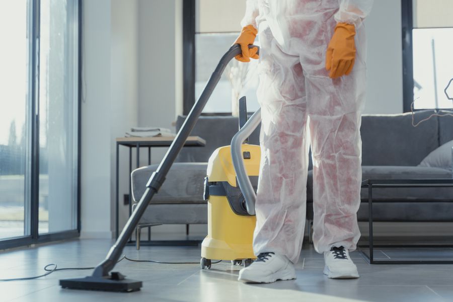 Woman cleaning home naturally with good light