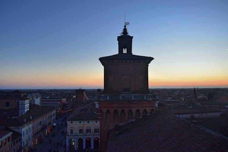 Church Bell Tower Against City Background