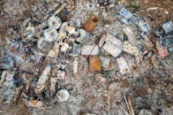 Pile of trash in messy dump