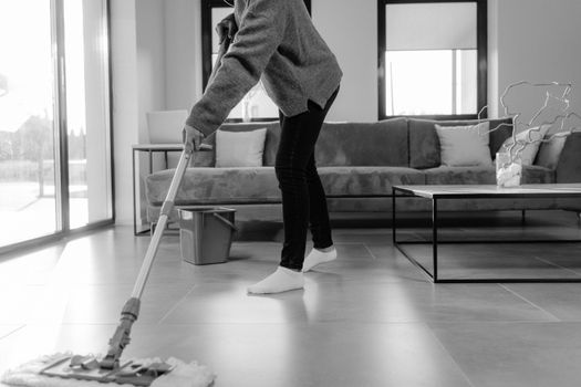 Spin Mop with Built-In Wringer
