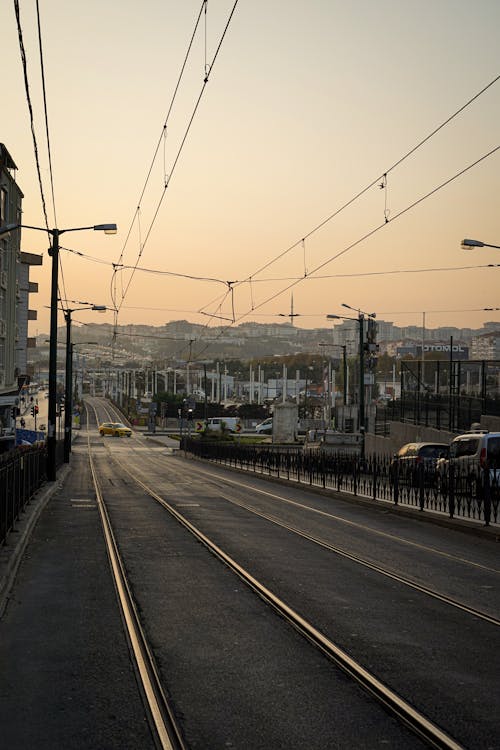 Tramway on Asphalt Road