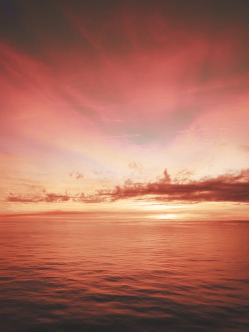 Scenic View of a Placid Sea during Sunset