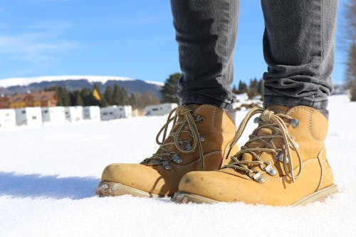 Person Standing on Snow