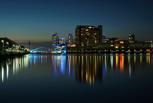 Northwest England at night