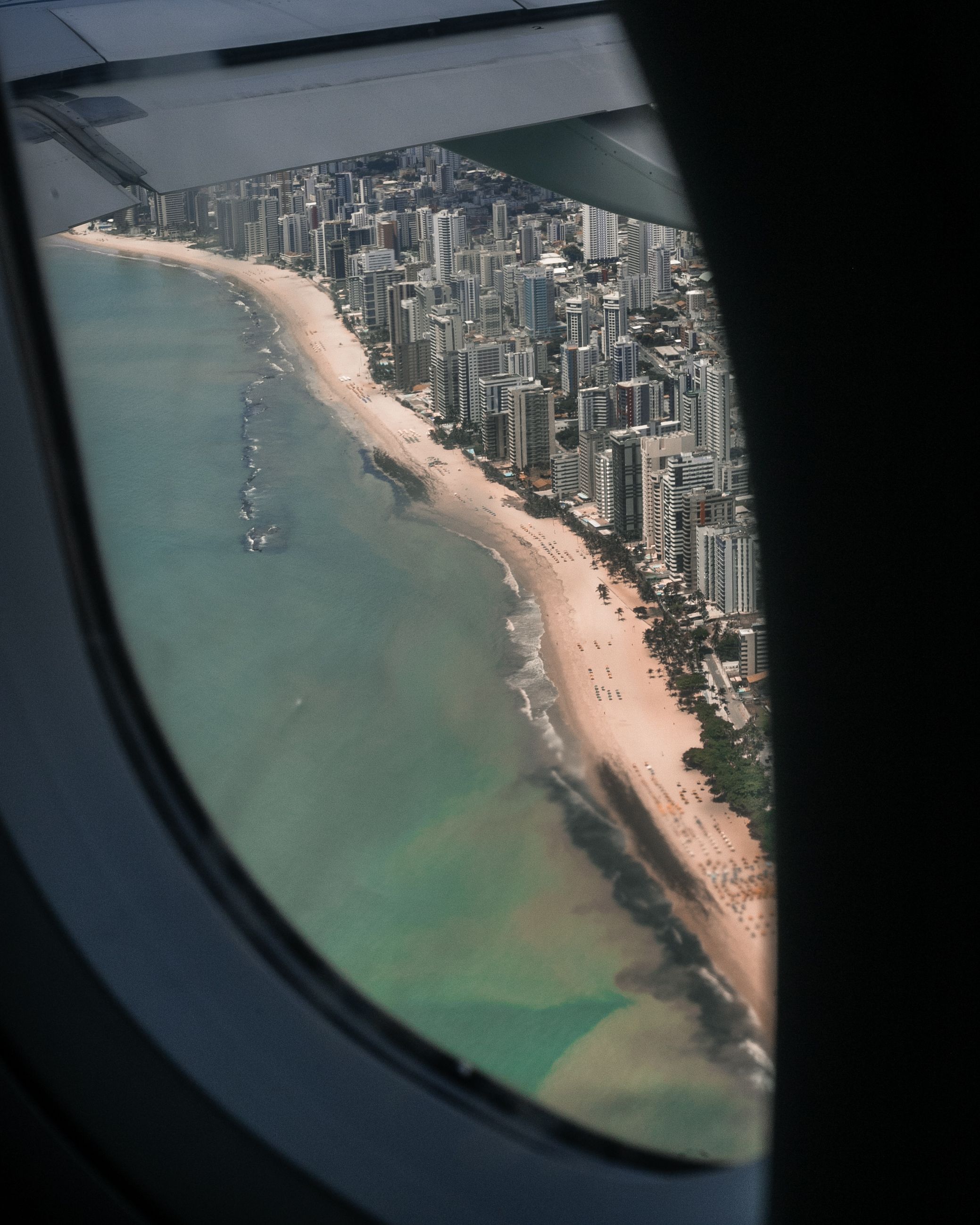 View of Recife Coastline in Brazil from an Airplane Window · Free Stock ...