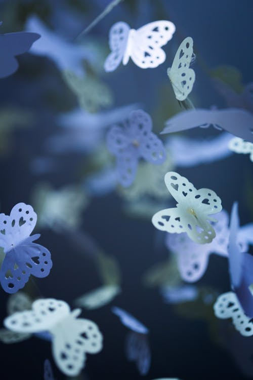 Purple and Green Paper Butterflies