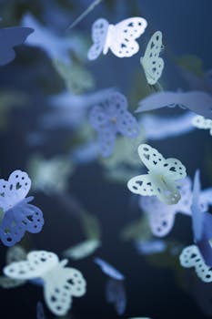 纸制蝴蝶特写，展现创意设计与精致之美