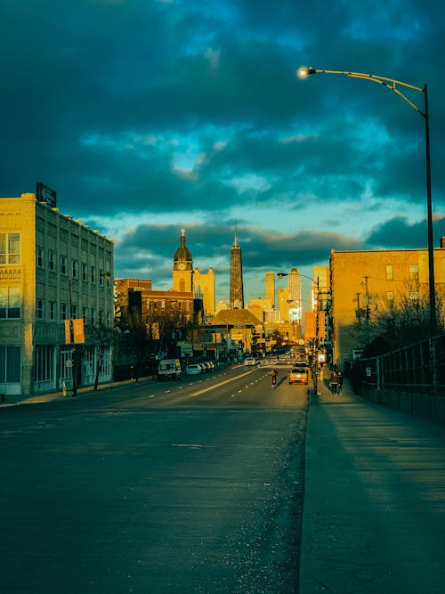 City Street at Sunset