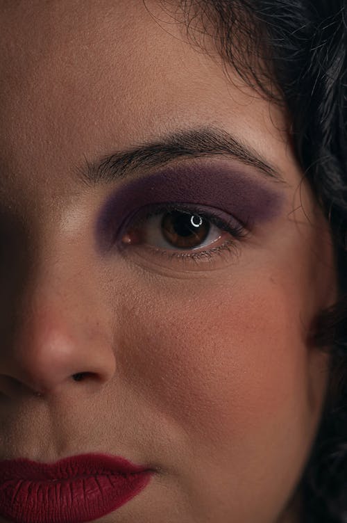 Close Up Photo of Woman with Eye Makeup