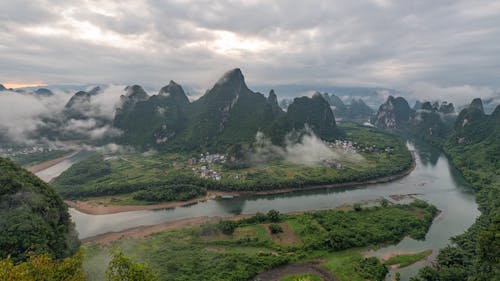 River Beside Hills