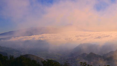 Thick Clouds Rolling Over the Valley 