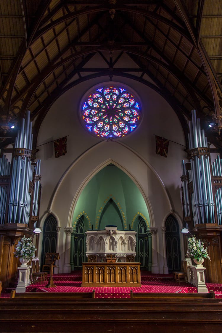 Altar In The First Church Of Otago, Dunedin, New Zealand 