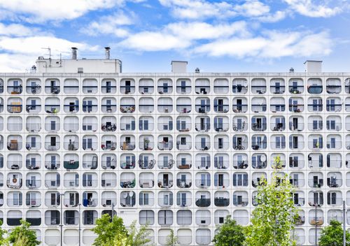 Free Explore the unique and modern architectural facade of apartments in Bordeaux, France. Stock Photo