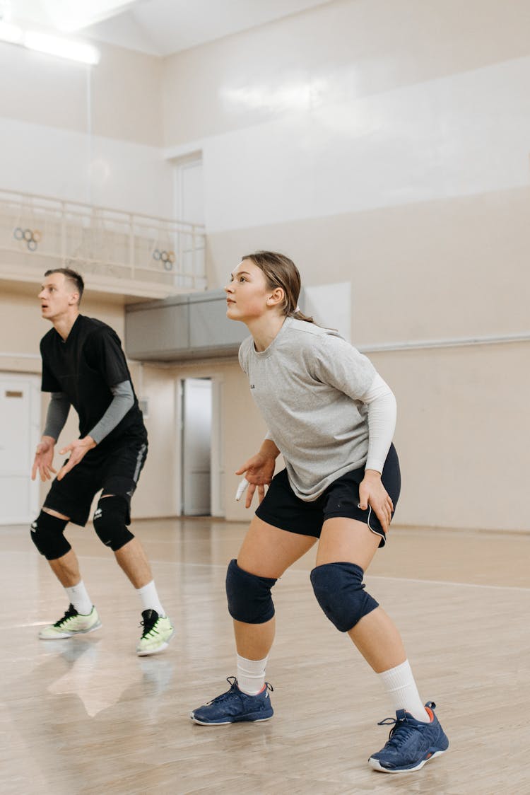 Volleyball Players Training Together