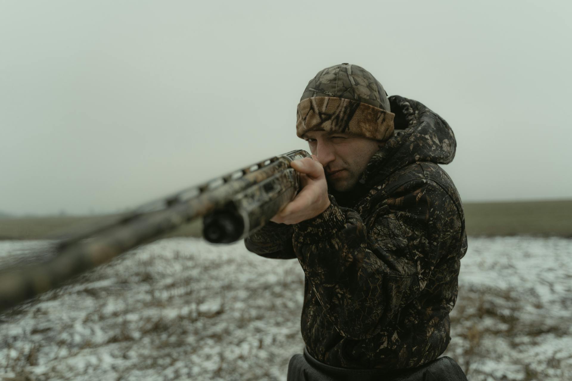 Man Aiming His Firearm