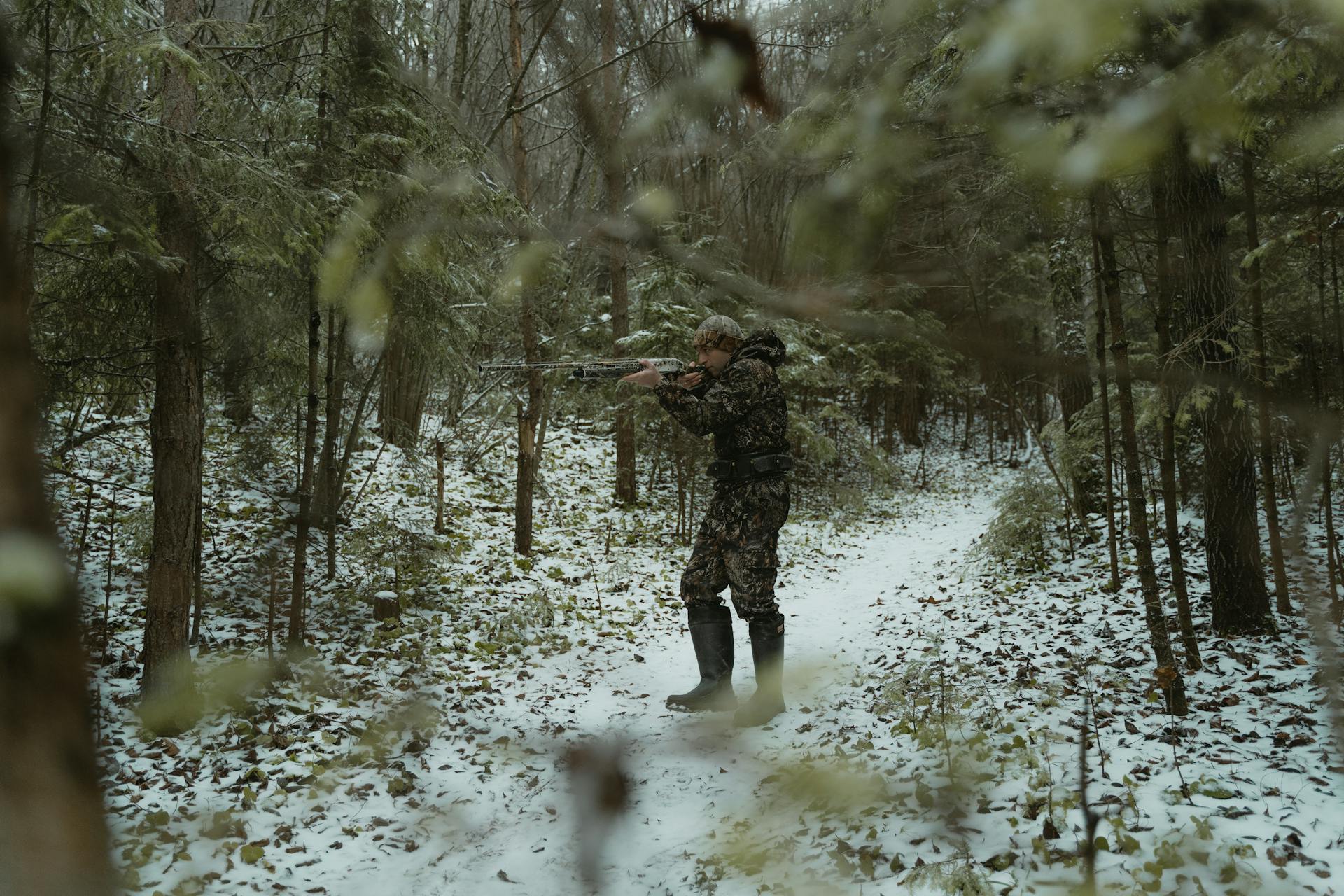 Photo of a Hunter in a Forest