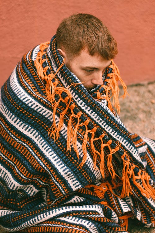 Free A Man Wrapped in a Blanket Stock Photo