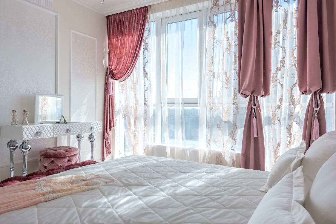 Elegant interior of cozy bedroom