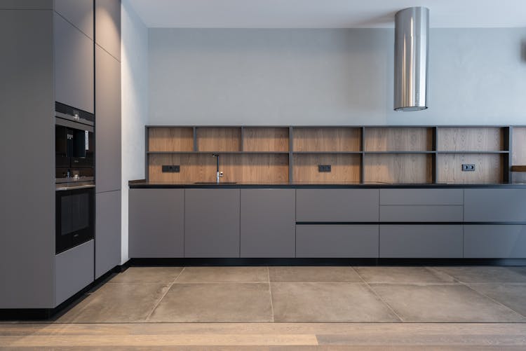 Spacious Kitchen In Modern Apartment