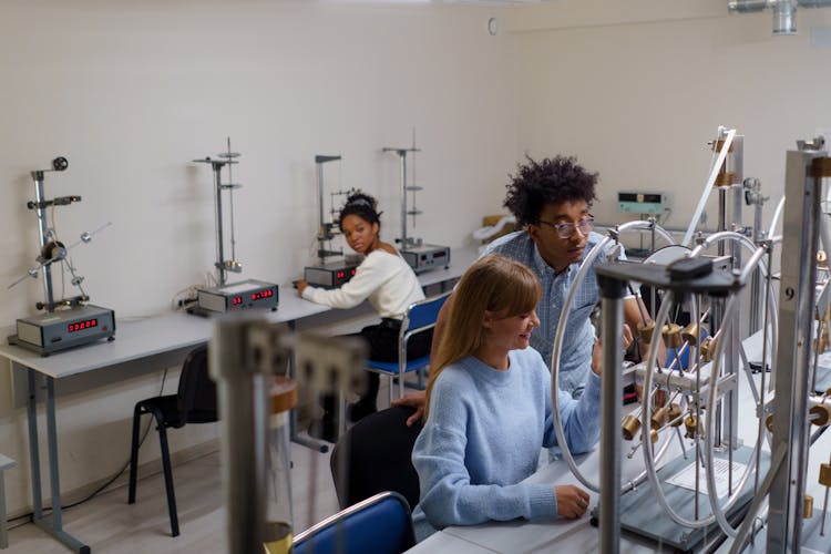 Students Inside A Science Laboratory